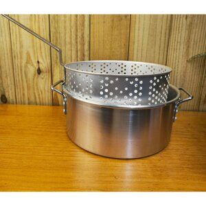 Aluminum Deep Fryer Pot With Perforated Basket